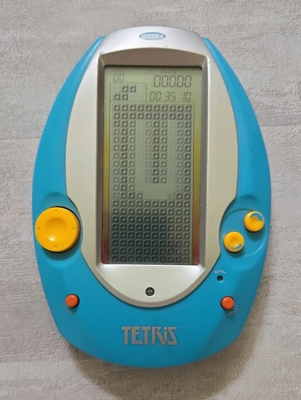 ​Vintage Radica Tetris Handheld Electronic Game Retro Arcade Toy Blue Working